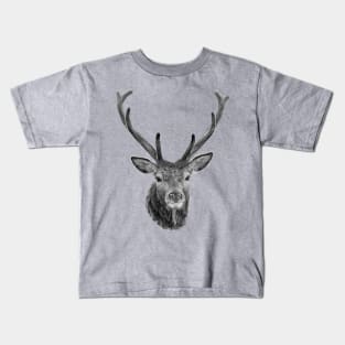 The Stags Head b&w Kids T-Shirt